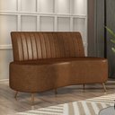 Ver imagem 1 de Sofá Living Decorativo 2 Lugares 1,60M Katara Marrom Corino G33 - Gran Belo
