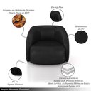 Ver imagem 3 de Kit 2 Poltronas Decorativas Sala de Estar Clarke Pu Preto Manchado G45 - Gran Belo