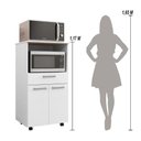 Ver imagem 4 de Balcão de Cozinha Duplo Forno 2 Portas e 1 Gaveta Prata - Branco/supremo