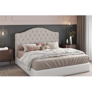 Cabeceira Estofada Cama Box Casal 1,40 Roma para Quarto em Linho Areia - Larbelle