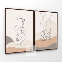 Quadro Decorativo Casal em Linhas Duo Amor e União - 2