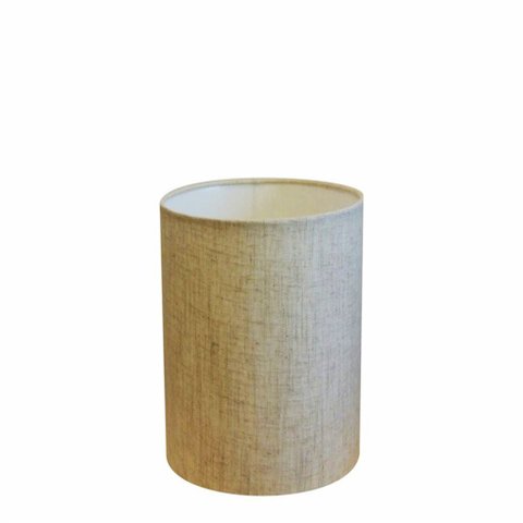 Cúpula Abajur e Luminária em Tecido Cilíndrica Vivare Cp-8003 Ø15x20cm - Bocal Europeu - Rustico Beg