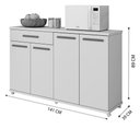 Ver imagem 2 de Balcão Campinas com 4 Portas Arte Móveis:branco