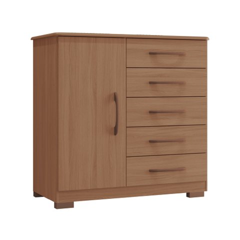 Comoda Itaipú New 1 Porta e 5 Gavetas 100% em Mdf Tuboarte