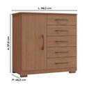 Ver imagem 2 de Comoda Itaipú New 1 Porta e 5 Gavetas 100% em Mdf Tuboarte