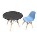 Ver imagem 1 de Kit Mesa Infantil Eames Preta 60cm + 1 Cadeira Eames Infantil Azul