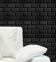 Ver imagem 1 de Kit 30 Placas PVC 3d Revestimento De Parede Decorativa Tijolinho Preto 25 cm