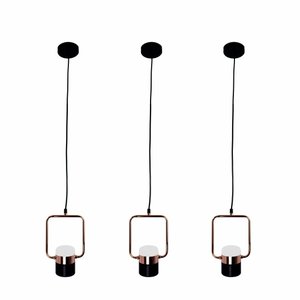 Luminária de Teto Cobre 15,5cm Estilo Moderno Kit com 3