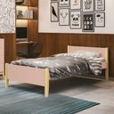 Ver imagem 6 de Cama Solteiro Simba Rosa Fosco Pés Madeira Natural com Colchão D33 - Reller Móveis Rosa Fosco