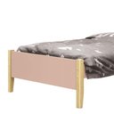 Ver imagem 2 de Cama Solteiro Simba Rosa Fosco Pés Madeira Natural com Colchão D33 - Reller Móveis Rosa Fosco