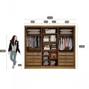 Ver imagem 3 de Guarda Roupa Casal Himalaia 6 Portas de Bater 8 Gavetas MDF Corrediças Telescópicas Cumaru Móveis