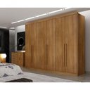 Ver imagem 4 de Guarda Roupa Casal Himalaia 6 Portas de Bater 8 Gavetas MDF Corrediças Telescópicas Cumaru Móveis