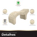 Ver imagem 6 de Maca Estofada Capitone Reclinável Julia para Estetica Facial Sombrancelha e Cílios Suede Bege