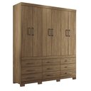 Ver imagem 2 de Guarda Roupa Casal 6 Portas 9 Gavetas com Pes Santos Andira