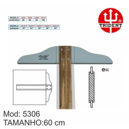 Régua T Trident Mod 5306 Madeira 60 Cm Cabeçote Fixo Desetec - 2