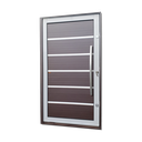 Ver imagem 1 de Porta Pivotante Alumínio Lambril Premium c/Pux.D.Elite Mix Corten 240x150 Brimak
