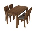 Ver imagem 2 de Conjunto Sala de Jantar Rosie Madesa Mesa Tampo de Madeira com 4 Cadeiras - Rustic/sintético Bege