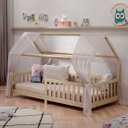 Ver imagem 1 de Cama Infantil Montessoriana Casa Madeira com Estrado Nina Natural Idimex