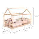 Ver imagem 4 de Cama Infantil Montessoriana Casa Madeira com Estrado Nina Natural Idimex