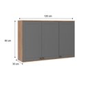Ver imagem 2 de Armário Aéreo Bella 3 Portas Nog/cinza 120cm Carraro
