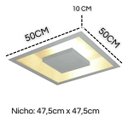 Ver imagem 2 de Plafon de Embutir Luz Indireta Corredor Sala de Estar 50x50 com Lampada Branco Quente 3000k Bivolt