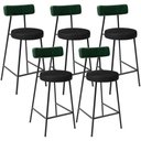 Ver imagem 1 de Kit 05 Banquetas Baixa Bar Cozinha Sala de Jantar Milão L02 Facto Verde Musgo Preto - lyam decor
