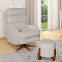 Ver imagem 2 de Poltrona Amamentação Maitê Premium com Balanço Puff Redondo:pérola 601