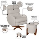 Ver imagem 4 de Poltrona Amamentação Maitê Premium com Balanço Puff Redondo:pérola 601