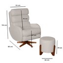 Ver imagem 3 de Poltrona Amamentação Maitê Premium com Balanço Puff Redondo:pérola 601