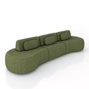 Ver imagem 2 de Sofá Sala de Estar Modulado França 326cm Encosto Articulável com Almofadas Linho Verde G45 - Gran Be