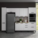 Ver imagem 1 de Armario de Cozinha Completa 6 Peças com Tampo MDF 310cm Grazi Tecnomobili