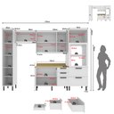 Ver imagem 2 de Armario de Cozinha Completa 6 Peças com Tampo MDF 310cm Grazi Tecnomobili