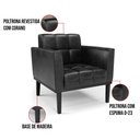 Ver imagem 4 de Sofá Namoradeira e Poltrona Base de Madeira Preto Elisa Corano D03 - D'Rossi