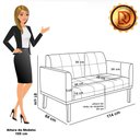 Ver imagem 3 de Sofá Namoradeira e Poltrona Base de Madeira Preto Elisa Corano D03 - D'Rossi