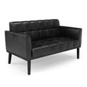 Ver imagem 7 de Sofá Namoradeira e Poltrona Base de Madeira Preto Elisa Corano D03 - D'Rossi