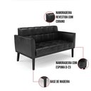 Ver imagem 2 de Sofá Namoradeira e Poltrona Base de Madeira Preto Elisa Corano D03 - D'Rossi