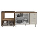 Ver imagem 3 de Balcão Armário Cozinha Gabinete de Pia 120 Cm Bruna e Balcão para Fogão Cooktop 5 Bocas e Forno