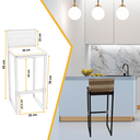 Ver imagem 2 de Kit 2 Banquetas Quadrada Junco Cappuccino para Balcão Ilha Cozinha Área Gourmet Bancada Piscina Bar