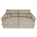 Ver imagem 5 de Sofá Retrátil e Reclinável 2.32M com Molas Cama Inbox Estilo Suede Velusoft Bege