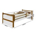 Ver imagem 2 de Cama Solteiro Bianca em MDF Branco Mel para Colchão 1,88x0,88 Divaloto Móveis