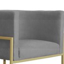 Ver imagem 6 de Kit 2 Poltrona Luana Suede Cinza Base Dourada Luxo - Fm