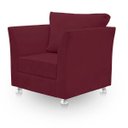 Ver imagem 6 de 01 Poltrona Lisboa Decorativa + 01 Puff Redondo Decorativo Suede Escolha Sua Cor
