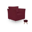 Ver imagem 1 de 01 Poltrona Lisboa Decorativa + 01 Puff Redondo Decorativo Suede Escolha Sua Cor