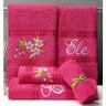 Jogo de Toalhas de Banho Aline Bordado 05 Peças 100% Algodão - Pink - 1