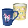 Caneca Slim Azul 260ml Unicórnio com Lata Cofre Simas - 1