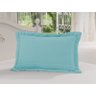 Porta Travesseiro 50 x 70cm 100% Algodão Azul Turquesa Soft - 1