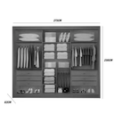 Ver imagem 2 de Guarda Roupa Los Angeles Ripado 100%MDF Castanho - D Doro