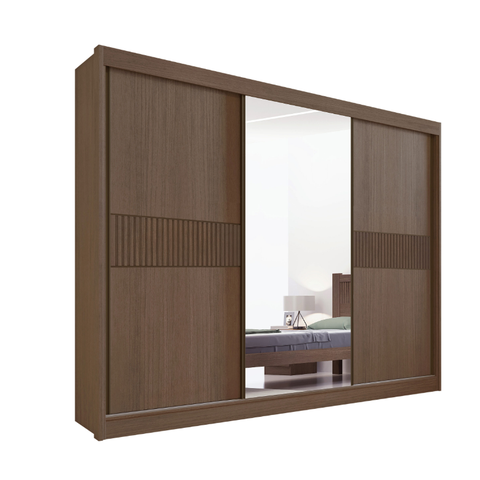 Guarda Roupa Los Angeles Ripado 100%MDF Castanho - D Doro