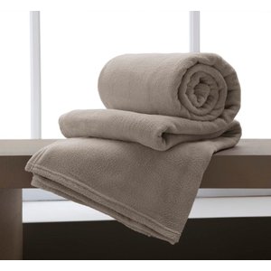 Cobertor Manta Microfibra Solteiro 150x200cm Home Design Bege Corttex