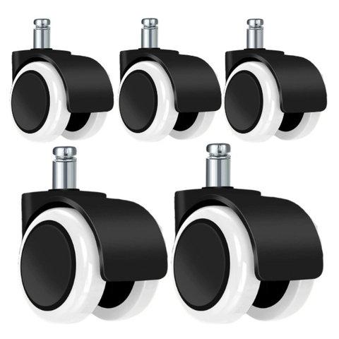 Rodízio Kit 5 Rodinhas P/ Cadeira Escritório Gamer Consultório Silicone Antirisco Antiruído Nylon Br